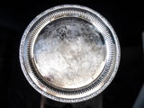 Vintage Silver Plate Tray Pierced Cut Out Design Round Gallery Tray Henley