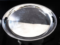 Vintage Silver Plate Oval Serving Tray Art Deco
