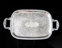 Vintage Silver Plate Serving Tray Rectangular Tray Henley