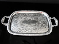 Vintage Silver Plate Serving Tray Rectangular Tray Henley