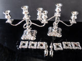 Antique Silver Plate Candelabra Pair Candle Holders With Bobeches And Snuffers Baroque 1890s