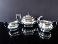 Antique Silver Plate Edwardian Art Deco Tea Set Hard Soldered Set