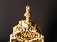 Antique Bronze Fireplace Screen Peacock Fan Louis XV Style