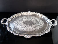Large Silver Plate Serving Tray Gorham Rosewood YC1607