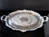 Large Silver Plate Serving Tray Gorham Rosewood YC1607