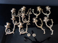 Set Of 10 Bronze Candle Holder Arms Wall Sconces Arms Ornate