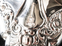 Antique Silver Plate Candelabra Pair Candle Holders With Bobeches And Snuffers Baroque 1890s