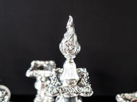 Antique Silver Plate Candelabra Pair Candle Holders With Bobeches And Snuffers Baroque 1890s