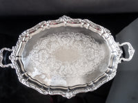 Large Silver Plate Serving Tray Gorham Rosewood YC1607