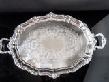 Large Silver Plate Serving Tray Gorham Rosewood YC1607