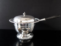 Large Silver Plate Covered Chafing Dish Warming Serving Dish Beverly Manor