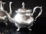 Vintage Silver Plate Du Barry Floral Tea Set Service Set Wilcox IS