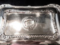 Victorian Silver Plate Covered Dish Ornate Made In England