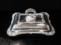 Victorian Silver Plate Covered Dish Ornate Made In England