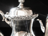 Vintage Silver Plate Du Barry Floral Tea Set Service Set Wilcox IS