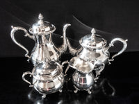 Vintage Silver Plate Du Barry Floral Tea Set Service Set Wilcox IS