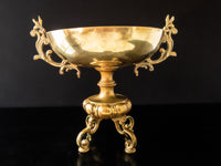 Vintage Brass Pedestal Bowl Centerpiece