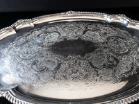 Large Silver Plate Serving Tray Gorham Shell And Gadroon Y1107