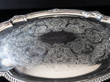 Large Silver Plate Serving Tray Gorham Shell And Gadroon Y1107