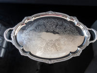 Large Silver Plate Serving Tray Gorham Shell And Gadroon Y1107