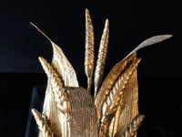 Vintage Pair Italian Gilt Sconces Candle Holders Tole Wheat Stalk