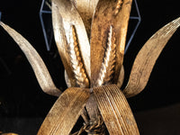 Vintage Pair Italian Gilt Sconces Candle Holders Tole Wheat Stalk