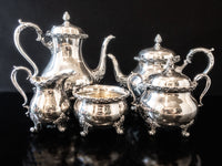 Vintage Silver Plate Du Barry Tea Set Coffee Service Set 5 Piece Set Wilcox IS