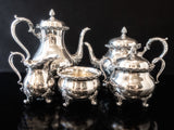 Vintage Silver Plate Du Barry Tea Set Coffee Service Set 5 Piece Set Wilcox IS