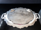 Vintage Silver Plate Oval Serving Tray Old English By Poole