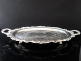 Vintage Silver Plate Oval Serving Tray Old English By Poole