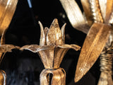 Vintage Pair Italian Gilt Sconces Candle Holders Tole Wheat Stalk