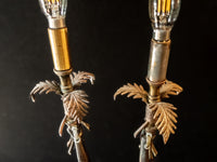 Vintage Bronze Pair Blackamoor Lamps Sculpture Statues Moorish Moors Nubian Lamps