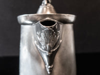 Antique Silver Plate Ice Water Pitcher Insulated Figural Cherub Woman Masthead