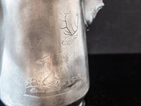 Antique Silver Plate Ice Water Pitcher Insulated Figural Cherub Woman Masthead