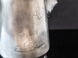 Antique Silver Plate Ice Water Pitcher Insulated Figural Cherub Woman Masthead