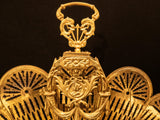 Vintage Brass Fireplace Screen Fan Folding Screen Cameo