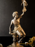 Vintage Bronze Pair Blackamoor Lamps Sculpture Statues Moorish Moors Nubian Lamps