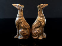 Vintage Bronze Greyhound Dog Statue Pair Andrea By Sadek