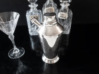 Vintage Silver Plate Cocktail Shaker Art Deco Beverage Dispenser