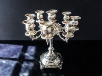 Vintage Silver Plate Candelabra 8 Arm 9 Candle Holder 13" Tall