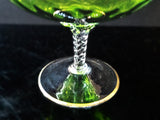 Giant Vintage Italian Green and Gold Murano Crystal Punch Bowl Brandy Snifter