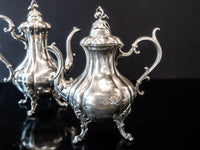 Vintage Coffee Tea Set Service 4 Piece Set Reed Barton Winthrop Pewter