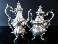 Vintage Coffee Tea Set Service 4 Piece Set Reed Barton Winthrop Pewter