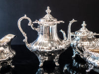 Vintage Silver Plate Tea Set Coffee Service Set Rosewood By Gorham Ornate