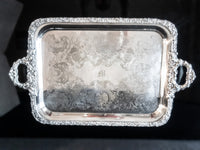Antique XL Silver Plate Serving Tray Ellis Barker England 1906