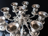 Vintage Silver Plate Candelabra 8 Arm 9 Candle Holder 13" Tall