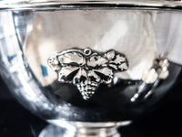Vintage Silver Plate Punch Bowl Set With 10 Cups And Ladle