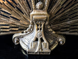 Vintage Brass Fireplace Screen Fireplace Fan Art Nouveau Peacock Victorian