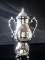 Vintage XL Silver Plate Samovar Coffee Urn With Burner 36 Cup Dispenser