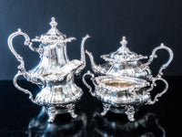 Vintage Silver Plate Tea Set Coffee Service Set Rosewood By Gorham Ornate
